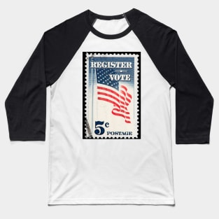 Vintage Stamp - To register and Vote Image Baseball T-Shirt